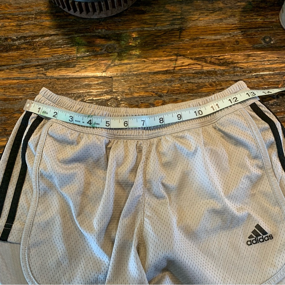 Adidas Running Athletic Shorts Stripe Striped Climalite S Small Black Gray - Picture 9 of 12